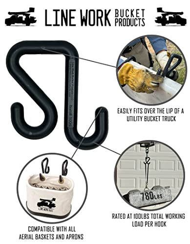 100lbs Capacity Bucket Hook for Aerial Equipment - Durable Polymer