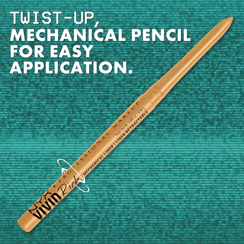 NYX PROFESSIONAL MAKEUP Mechanical Eye Pencil,Vivid Rich Mechanical, Creamy Retractable Eyeliner - Always Onyx, Black Eyeliner