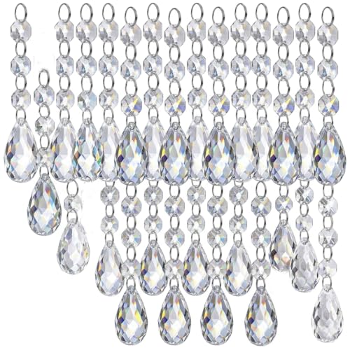 HOHIYA 30PCS Clear Crystal Icicle Christmas Ornaments