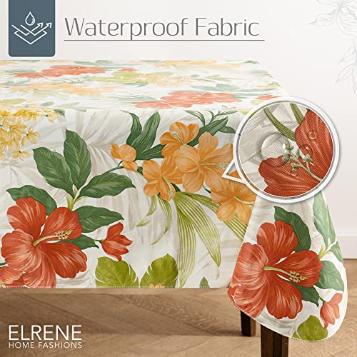 Elrene Callisto Tropical Floral Vinyl Tablecloth - 52" Square