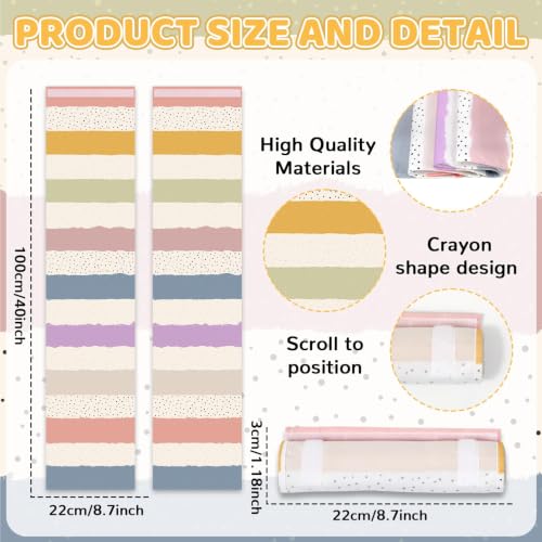 2 PCS Boho Stripes Classroom Door Curtains - Blackout Window Cover