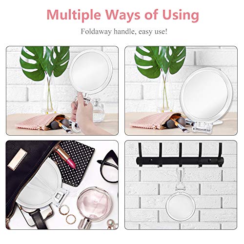 Cheftick Clear Double-Sided Handheld Makeup Mirror - 7X Magnification