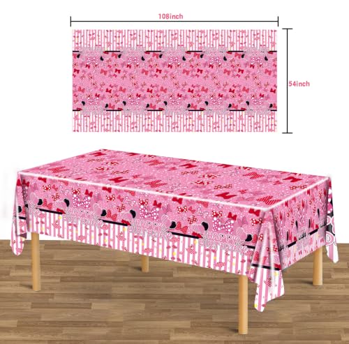 3 Pack Pink Mouse Birthday Tablecloths for Kids' Parties