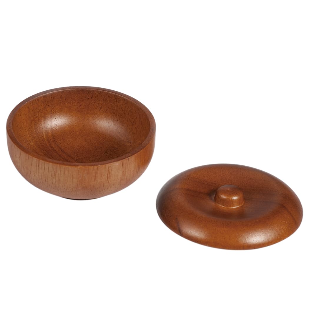 Danweix Wooden Shaving Bowl with Lid, Shaving Soap & Cream Bowl for Men Classic Style Easy to Lather Fits Wet Shaving (5#)
