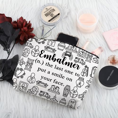 Embalmer Definition Canvas Makeup Bag - Funny Mortician Gift Pouch