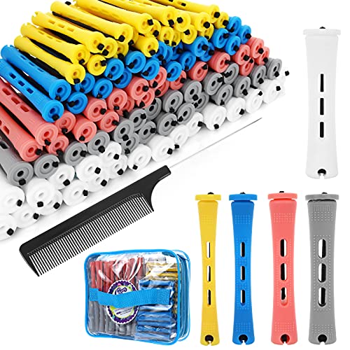 100-Piece Hair Perm Rod Set - 5 Sizes Non-Slip Cold Wave Curling Rods