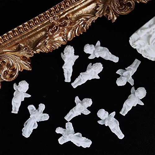 90PCS White Embossed Angel Nail Charms For Acrylic Nails 3D Baby Art