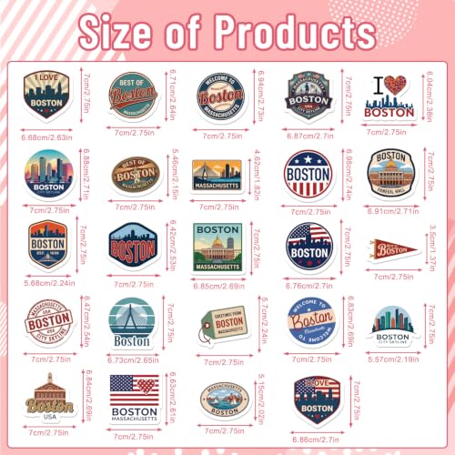 Boston Refrigerator Magnets - 24 Pcs City Souvenirs Set