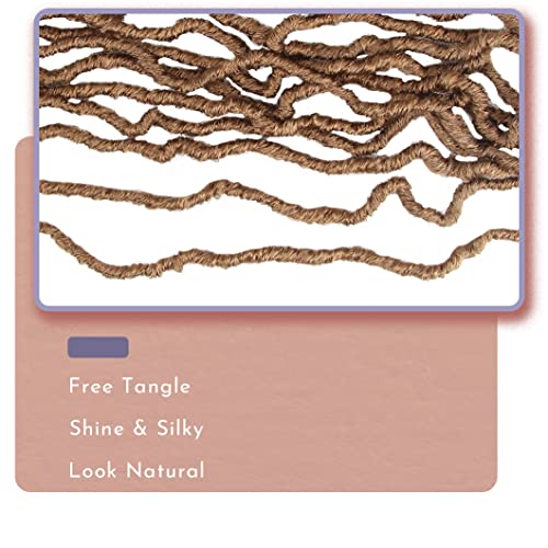 BOHOBABE 14 Inch Short Faux Locs Crochet with Curly Ends - 27# (Honey Blonde)