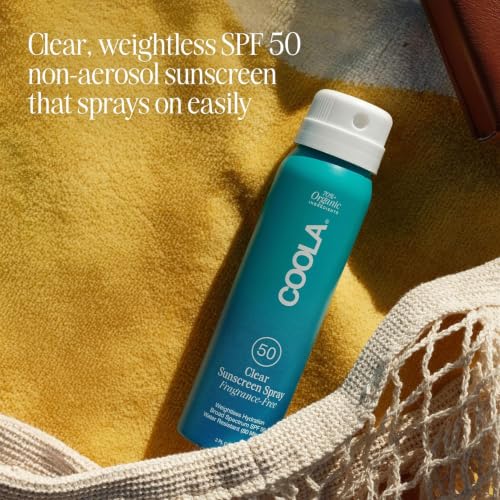 COOLA Clear SPF 50 Sunscreen Spray, Fragrance Free, 2 Fl oz