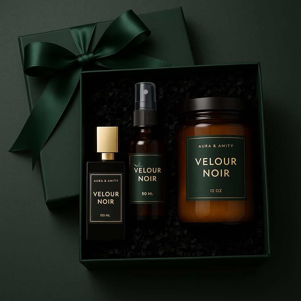 Aura & Amity Velour Noire Eau de Parfum for Women - Elegant Woody Floral Amber Scent | 50 ml Handcrafted Fragrance