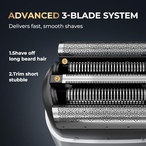 PRITECH Mini Electric Foil Shaver for Men - Portable Waterproof Razor, Black