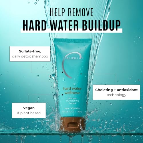 Malibu C Hard Water Hair Clarifying Shampoo Travel Size 3.4 oz - Sulfate-Free Chelating Formula for Build Up & Scalp Detox