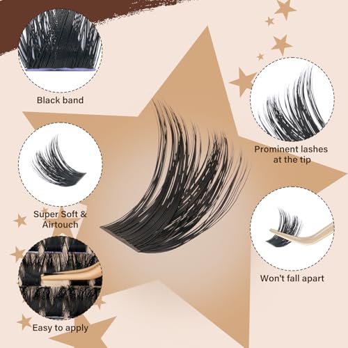 JMS&JMS 200D Lash Clusters Kit - Dramatic Mega Volume Silk Eyelashes