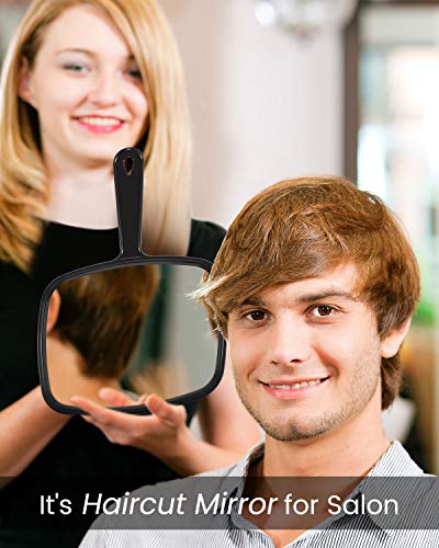 PROTECLE Handheld Barber Mirror - 9.3" x 6.7", Distortion-Free