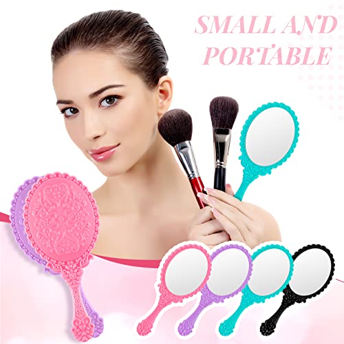16 Pcs Vintage Handheld Mirror Set - Embossed Princess Makeup Mirrors