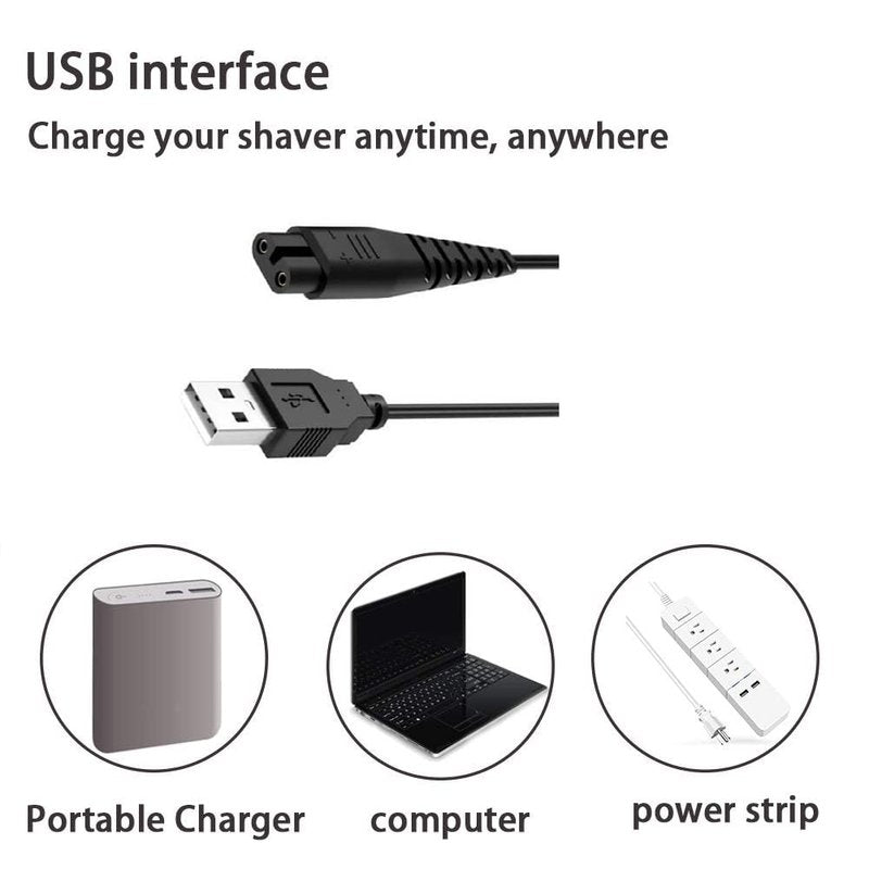 Tuchaolan 5V USB Charger for Hatteker RFC-588 RFC-598 RFC-690 RFC-692 RFC-696 RSCX-7568 RSCX-9598 Electric Shaver USB Plug Charging Razor Adapter