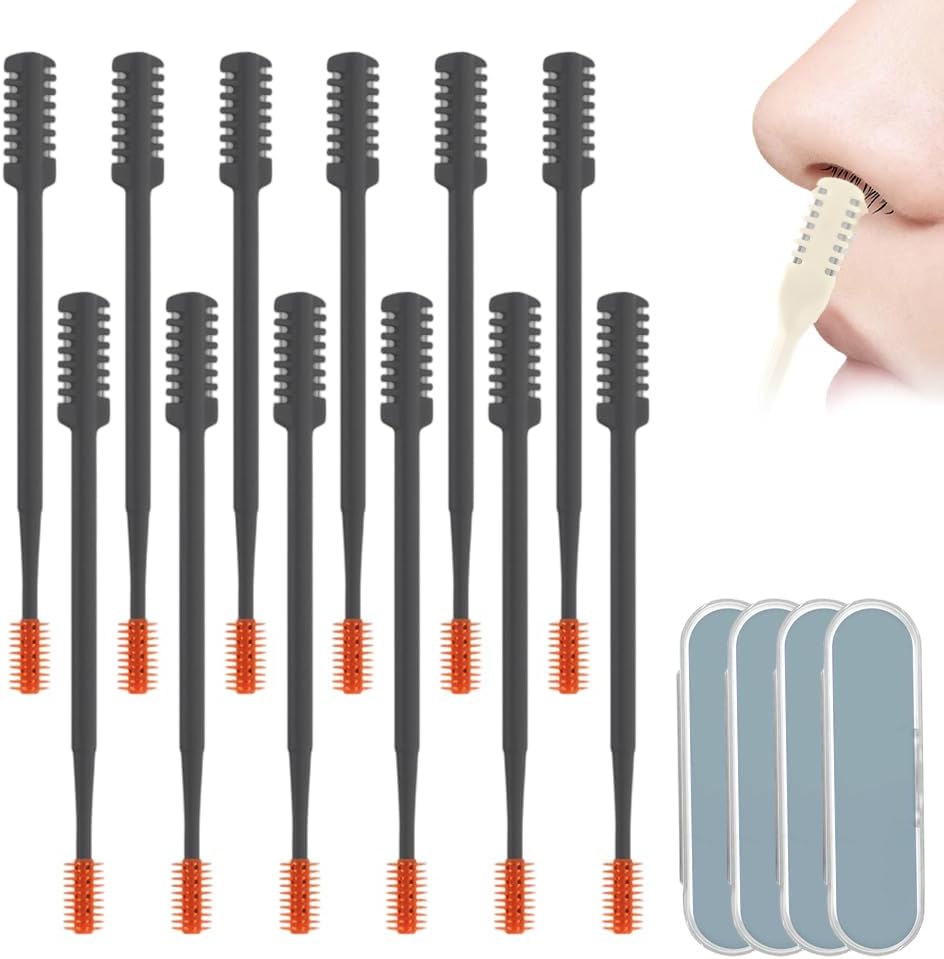 Nasal Hair Remover Tool - 360° Rotating Portable Manual Cutter | Travel Essentials, 3 PCS, Beige