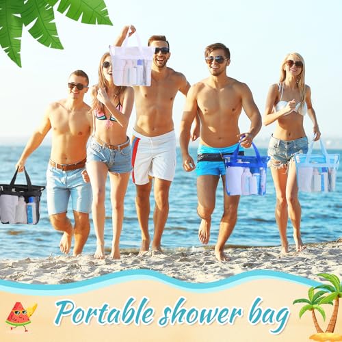 6 Classic Color Portable Mesh Shower Caddy Bags with Zipper