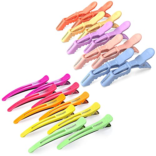 FRAMAR Pastel & Neon Hair Clips 20 Pack - No Crease, No Slip Hair Accessories