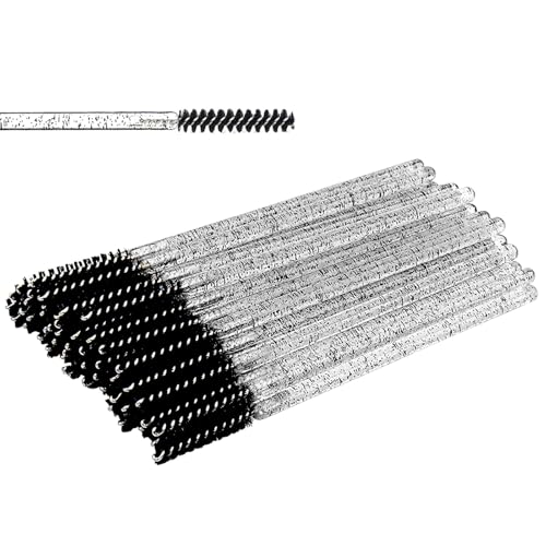 Black Disposable Mini Mascara Wands - 50 Pack for Lash & Eyebrow Grooming