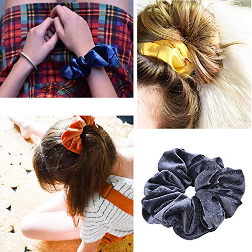 J-MEE 20 Pcs Velvet Hair Scrunchies - Soft Elastic Ties for Women