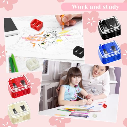 5-Pack Dual Hole Makeup Pencil Sharpeners - Compact & Colorful