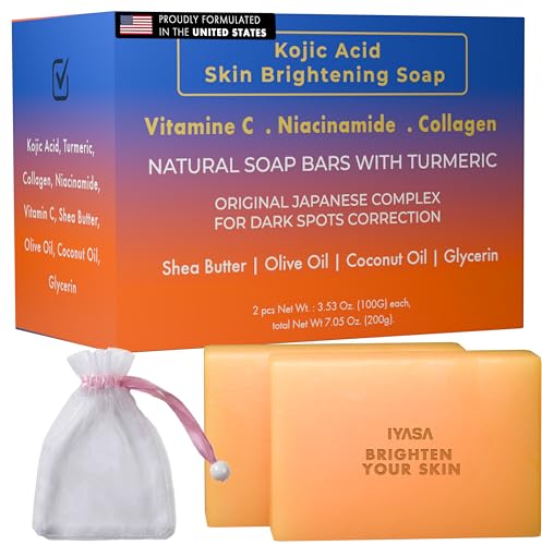 IYASA Kojic Acid Brightening Soap for Dark Spots & Hyperpigmentation - 2 Pack