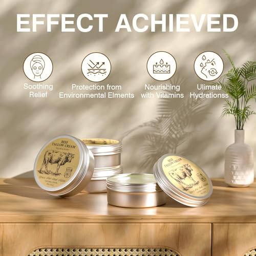 MROUVIK 2.5 Oz Natural Beef Tallow & Honey Face Moisturizer - Hydrating Skin Balm