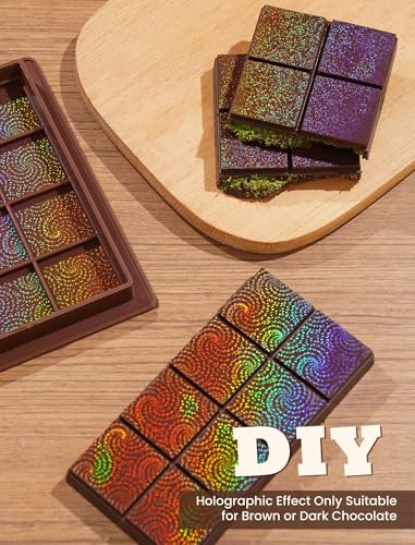 NiHome Holographic Chocolate Molds - Silicone Bar Mold for DIY Treats