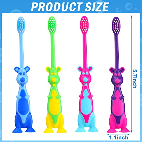 Gerrii Kids Kangaroo Toothbrushes with Suction Base - 50 Pack Bulk
