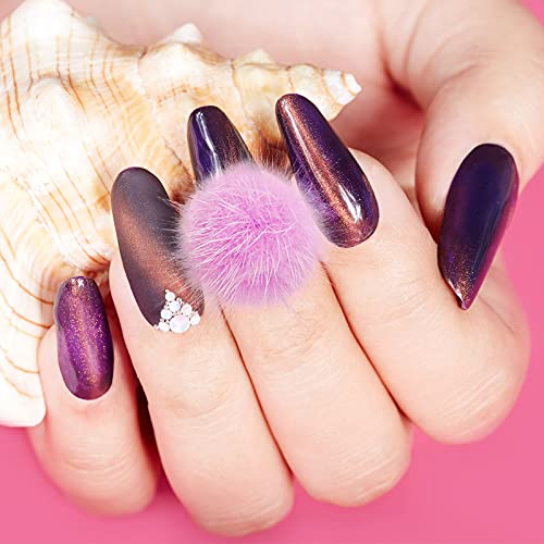 30-Piece Detachable Nail Pom Balls - 15 Colors Fluffy 3D Manicure Charms
