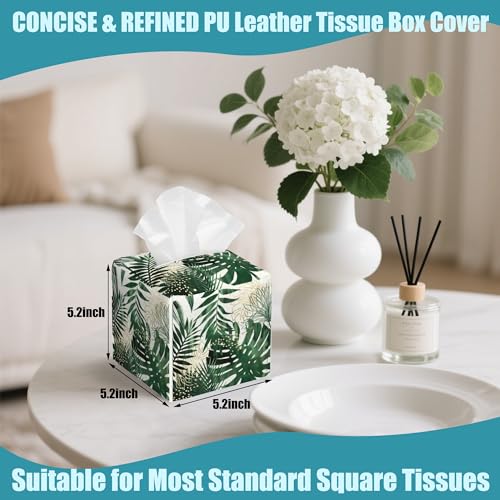 Waterproof Leather Tissue Box Cover - Decorative Square Holder