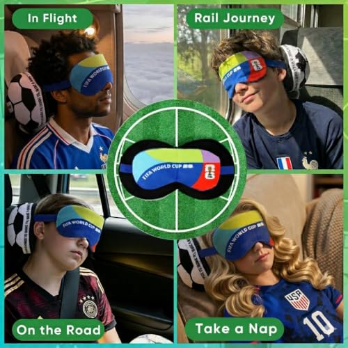 FIFA World Cup 2026 Soccer Ball Travel Pillow & Eye Mask Set
