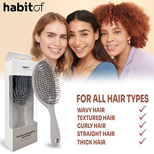 HABIT OF Eco-Friendly Beige Detangling Brush for Wet & Dry Hair