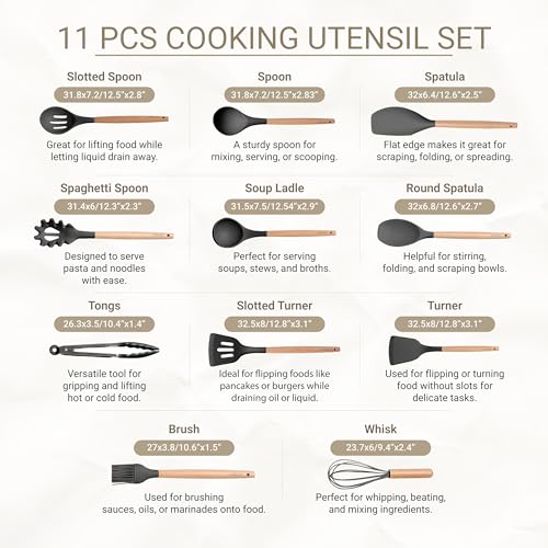 11-Piece Silicone Kitchen Utensil Set - Heat Resistant & BPA-Free