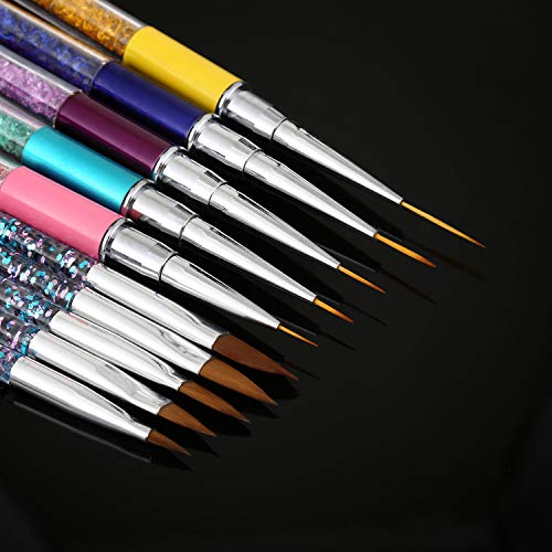 Mudder Nail Art Brushes Set 10-Piece: Nail Liner & Painting Brushes for Gel & Acrylic