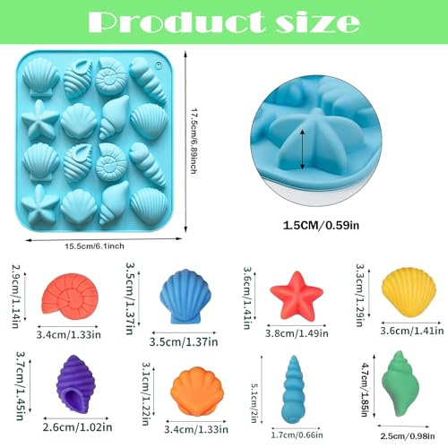 3-Piece Shell-Shaped Silicone Molds for Baking & Crafts