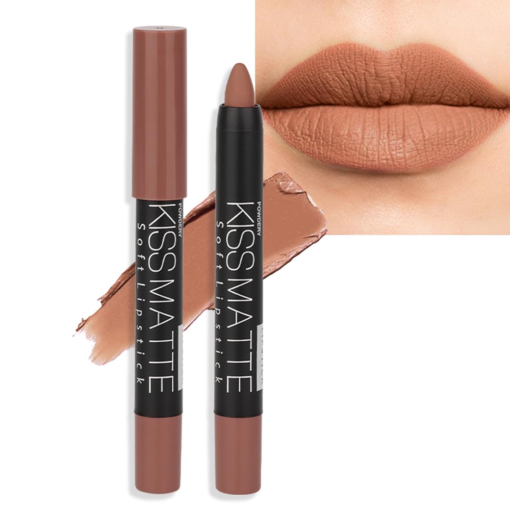 Matte Lipstick - Long-Lasting Velvet Lip Crayon with Waterproof Formula | Smooth Lightweight Lip Color, 08
