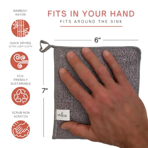 Whiffkitch Reusable Scrubbing Dishcloths - 6-Pack, 6x7in, Fast-Drying