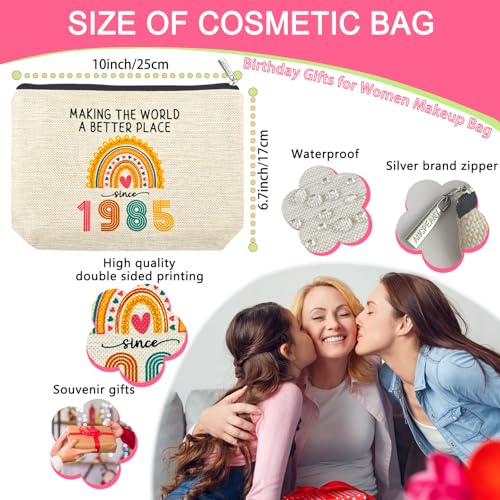 Ancpeany 1985 40th Birthday Makeup Bag for Women, Travel Cosmetic Organizer