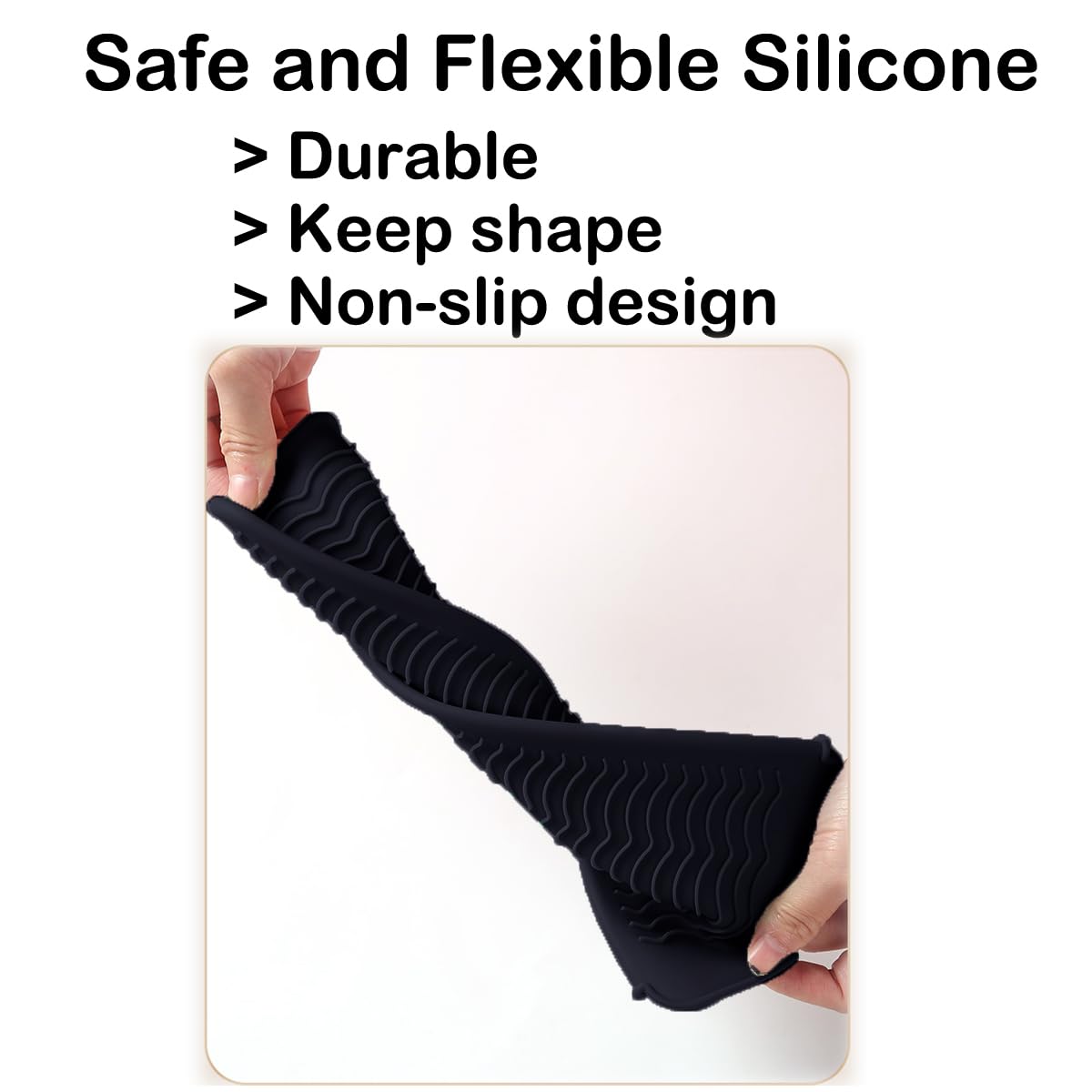 Heat Resistant Silicone Mat - Travel Pouch for Curling & Flat Irons | 11 x 5 in, Black