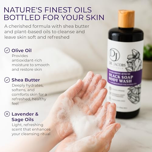 Dr. Jacobs Naturals African Black Liquid Soap, Lavender & Sage, 16oz