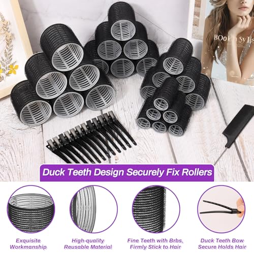 50 Pcs Hair Curlers Set with 24 Self-Grip Rollers & Clips