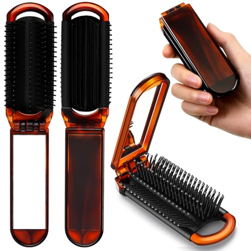 Nuenen Tortoiseshell Folding Travel Hair Brush - 4 Pcs Classic Set