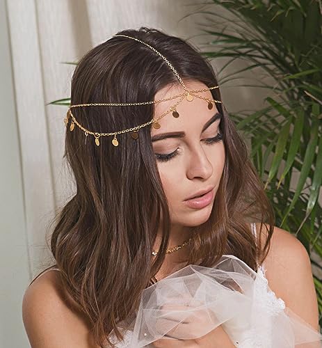 Goddess Gold Headpiece Hair Chain for Women & Girls