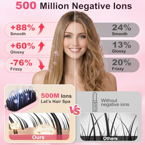 ZDXBO Cordless Hair Straightener Brush, Rechargeable Ionic Styling Comb