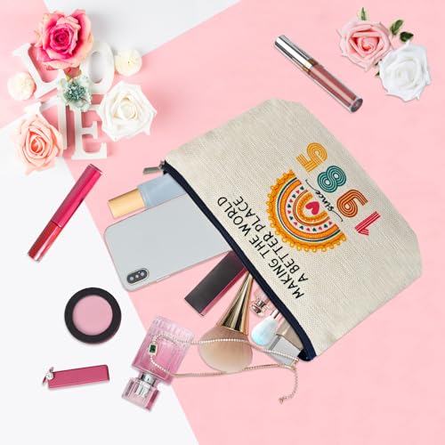 Ancpeany 1985 40th Birthday Makeup Bag for Women, Travel Cosmetic Organizer