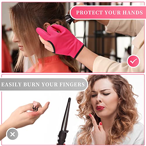 Geyoga 3-Finger Heat Resistant Hair Styling Gloves - 2 Pack
