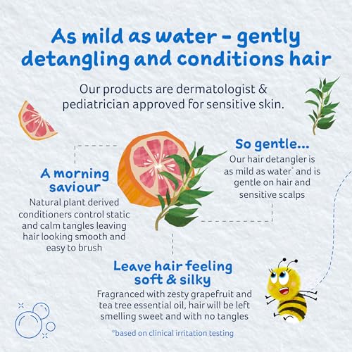 Childs Farm, Kids Hair Detangler, Grapefruit & Organic Tea Tree, Suitable for Dry, Sensitive & Eczema-prone Skin, 4.2 Fl Oz